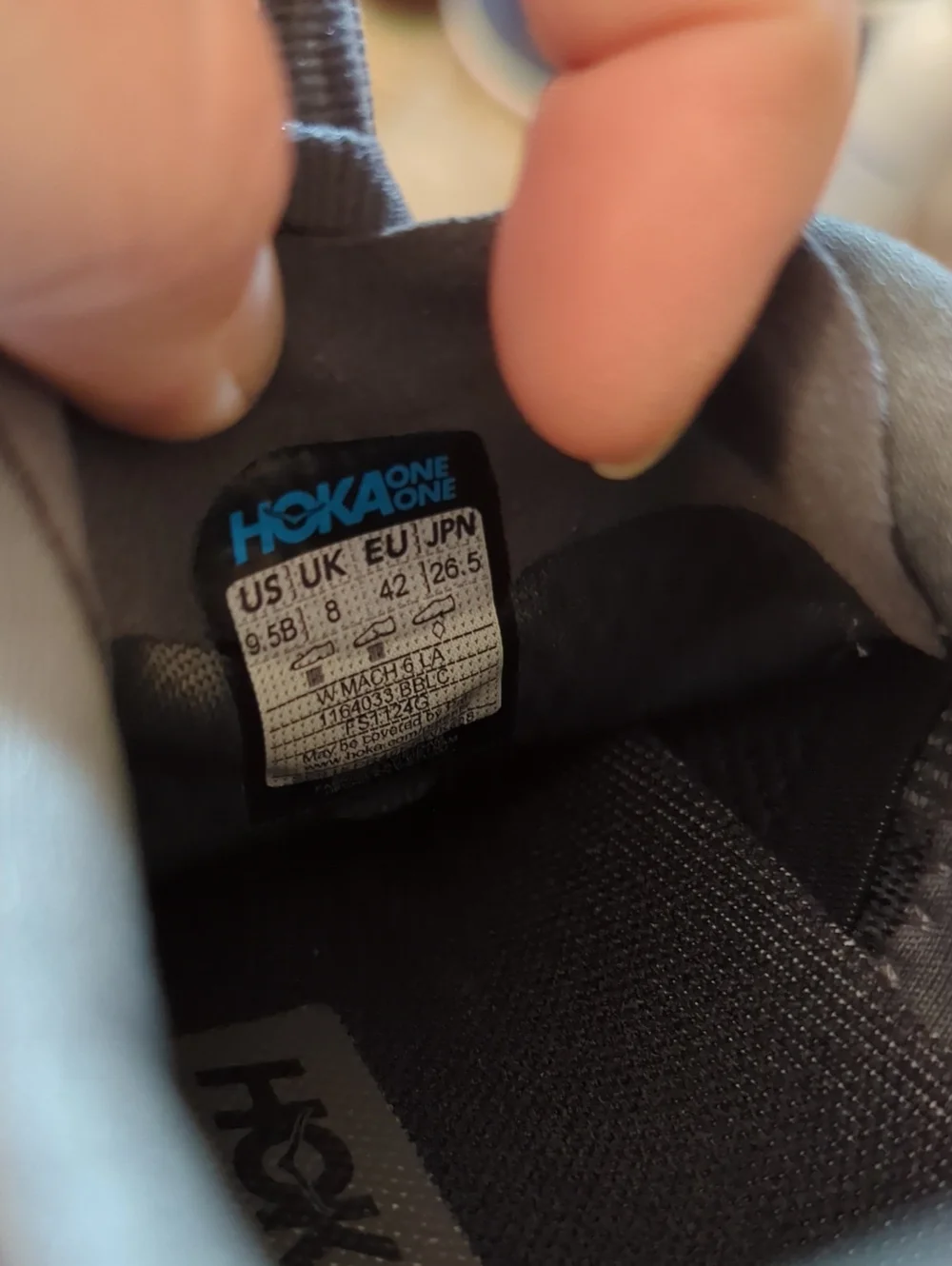 Hoka One One Mach 6 LA 1164033-BBLC Black Gray Running Sneaker Women's 9.5B